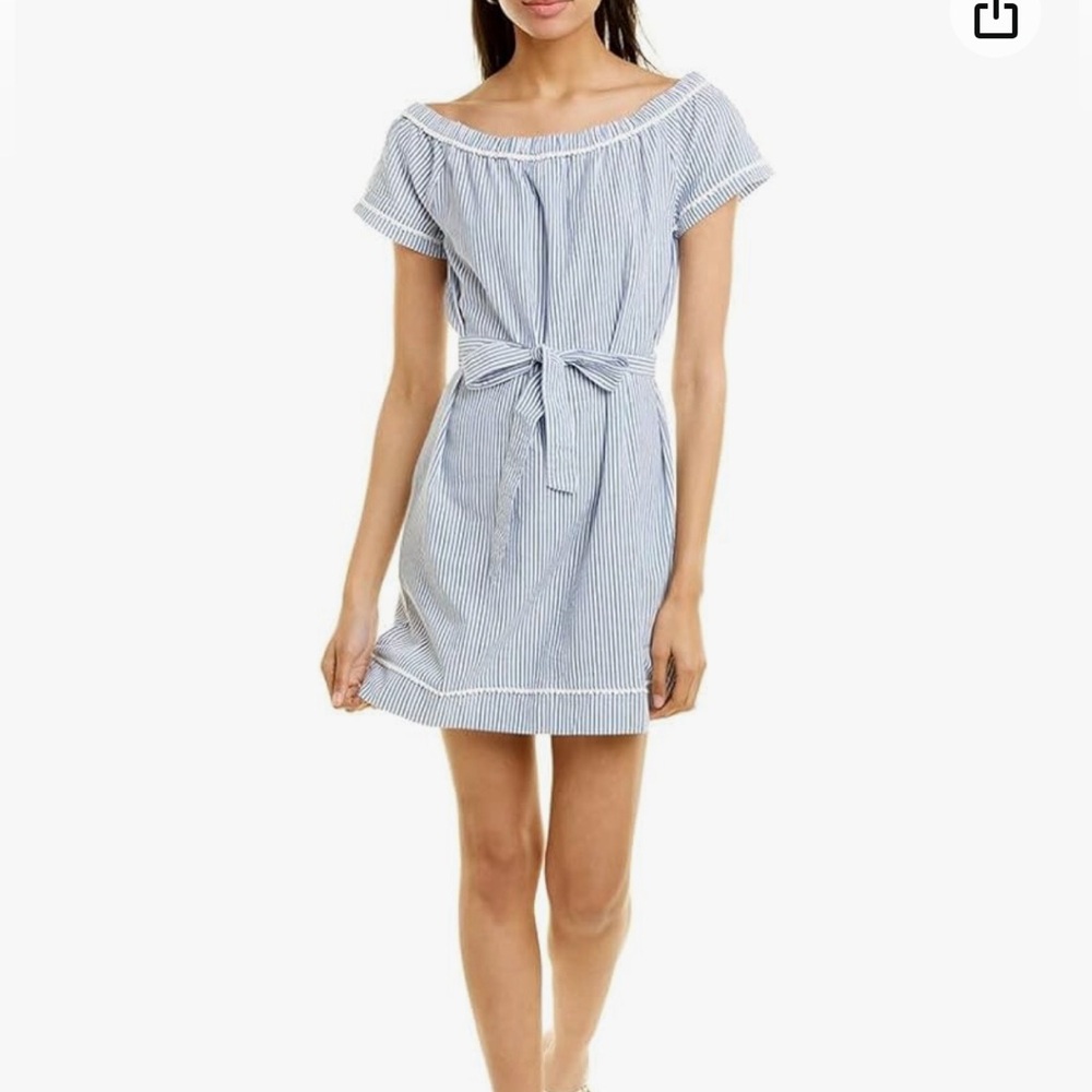 NWT POMEGRANATE Seersucker off shoulder dress small